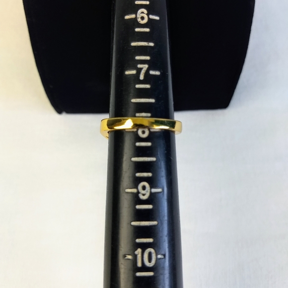 Gold & Blue Gemstone Costume Jewelry Ring - Picture 3 of 7